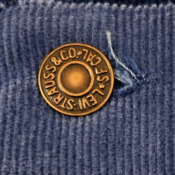 Vintage Levi’s 519 Navy Corduroy Pants White Tab USA 1986 Straight Leg W31 - Picture 5 of 8